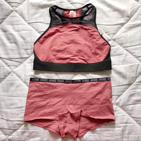 PINK Victoria's Secret Other - Vs Pink Racerback Sports Bra & Panty Set PINK Victoria's Secret Other - Vs Pink Racerback Sports Bra & Panty Set